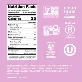 Cure Hydration | Plant-Based Electrolyte Drink Mix | No Added Sugar | FSA-HSA | Dehydration Relief Powder Made with Coconut Water | Non-GMO | Vegan | Pouch of 14 Packets - Watermelon