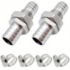 Lophtnix 2PCS 304 Stainless Steel Hose Barb Fitting Thru-Bulk Bulkhead
