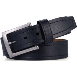 Marino Avenue Men's Belt, Leather Casual Belt, Looks Great with Jeans, Khakis, Dress - With Classic Single Prong Buckle - Tawny - Deep Charcoal - 38 (Waist: 36)