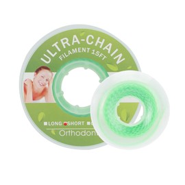 Colourful Dental Orthodontic Elastic Rubber Band Power Chain for Braces Short Long Continuous Sizes Orthodontic Treatment 1 pc (Long, Emerald)