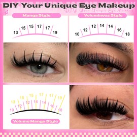 Pleell 200D Lash Clusters with Spikes Thick Eyelash Clusters Volume Cluster Eyelash Extensions Lash Spikes D Curly Individual Lashes Long Spiky Lash Extension Mega Eyelashes Clusters by Pleell