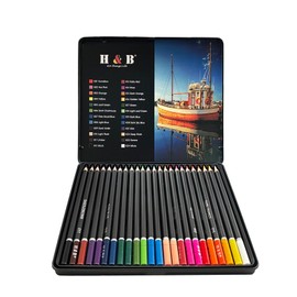 Colouring pencils set 24 colors oil based professional art supplies in metal tin box includes sketchbook perfect for students artists art beginners ideal christmas new year
