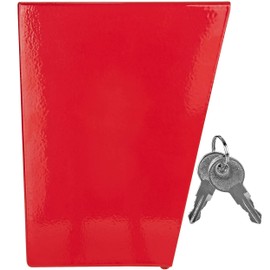 Fire Department Lock Box – Red Wall-Mounted Steel Emergency Key Box with 2 Keys, Fire Safe Access Box for Home, Office & First Responders, 4.5" x 4.55" x 5.65"