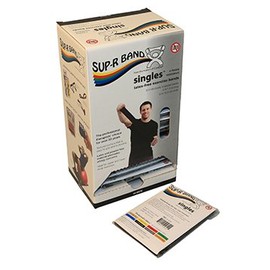 Sup-R Band Latex Free Exercise Band, 5' Strips, Black, 30 Strips/Box