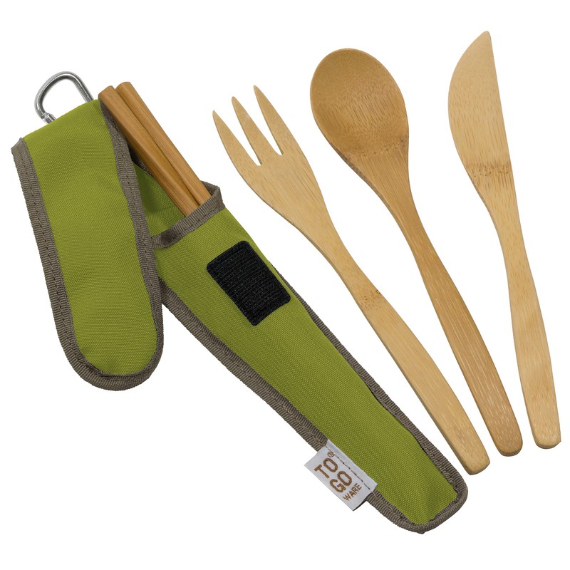 Bamboo Travel Utensils - To-Go Ware Utensil Set with Carrying