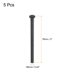 sourcing map 5pcs 3 Inch Door Hinge Pins, Removable Brushed Door Hinge Interior Hinge Security Pins for Wood Residential Door Replacement, Matte Black