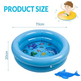 Inflatable Paddling Pool, Inflatable Baby Swimming Pool, Inflatable Baby Pool, Children's Swimming Pool, Round Inflatable Children's Pool, Baby Pool (Blue Small)