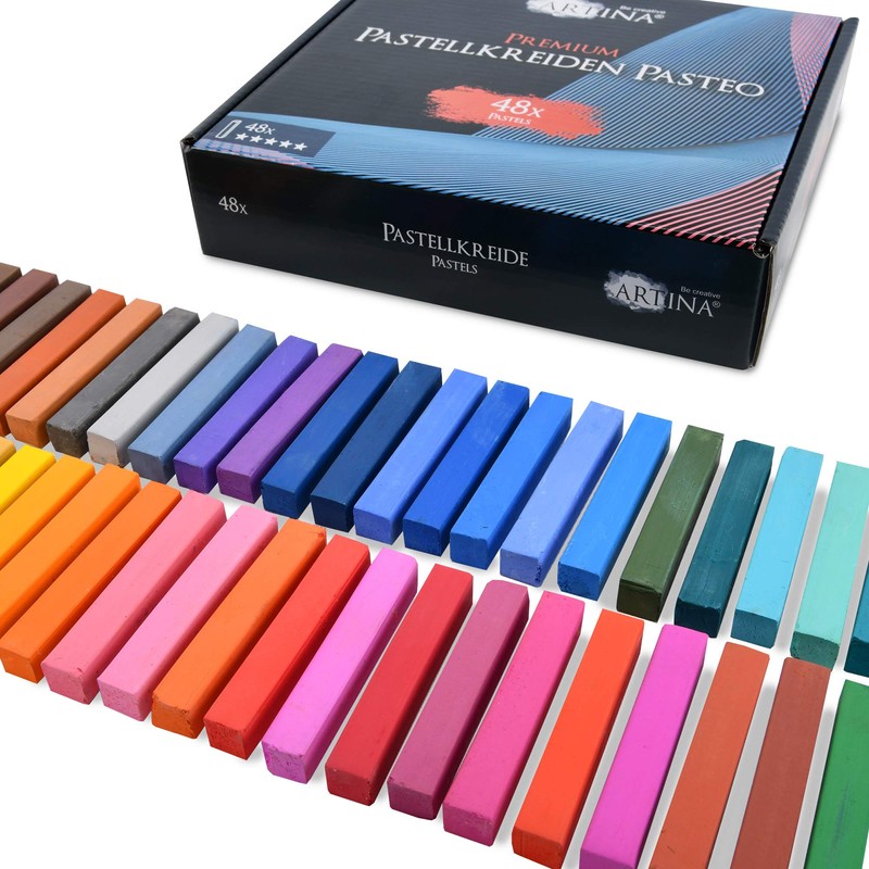 Artina Pasteo Pastel Chalk Set, Soft Pastel Colours in Studio