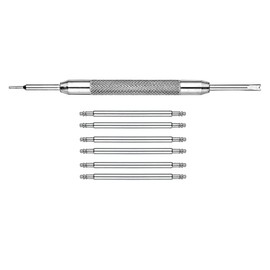 Alpine 6 pcs Stainless Steel Spring Bars with Spring Bar Removing Tool - Sizes 28mm
