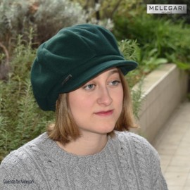 Melegari Peaked Cap | Fleece Hat Women | Merano Baloon Baker Boy Cap | Unisex |, White