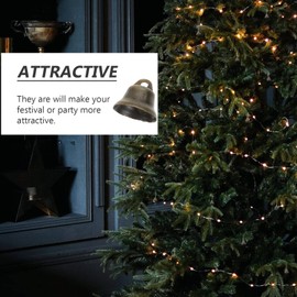 STOBOK Vintage Jingle Bells 100Pcs Christmas Metal Sleigh Bells 12mm Christmas Door Bell Rustic Craft Bells for Christmas Craft DIY Wind Chimes (Bronze)