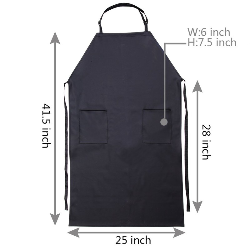 VWELL Rubber Vinyl 41.5'' Waterproof Apron for Men Women, Dishwashing,
