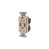 Hubbell Wiring USB15X2LA Standard Size USB Charger Duplex Receptacle