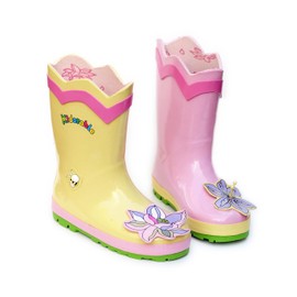 Kidorable Girl's Lotus Rain Boot, Pink, 12 M US Little Kid