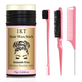 Pink Edge Comb 4 Pcs, Hair Wax Stick for Flyaway, Slick Back Hair Brush for Smooth, Teasing Brush for Add Volume, Rat Tail Combs for Parting