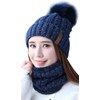 Generic Women's Winter Hat Scarf Set, Warm Soft Inner Lining
