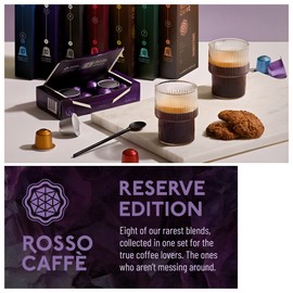 ROSSO CAFFE Espresso Coffee Pods for Nespresso Machines - Reserve Edition - Premium Variety Pack - 80 Aluminium Capsules - Compatible with all Nespresso Original line Machines