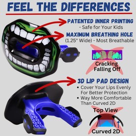 Oral Mart Football Mouth Guard (Green Monster) - Lip Guard Mouthpiece - Football Mouthguard Pacifier Protector