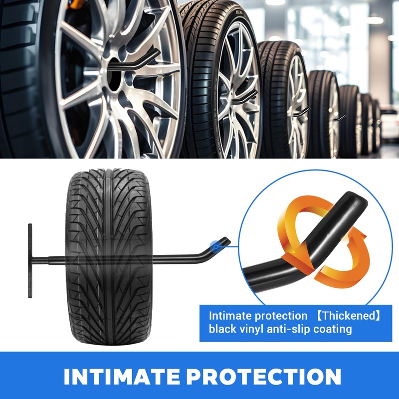 HOFURME 4-Pack Tire Rack Wall Mount, Heavy Duty Hooks for
