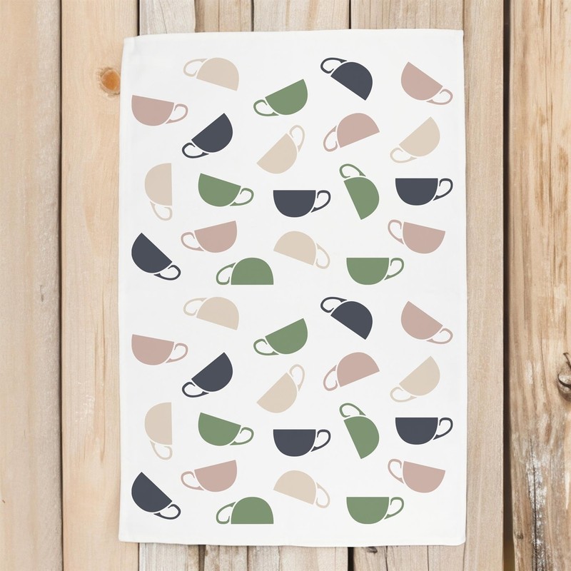 Purely Home Coffee Cups Tea Towel - Earth Tones Tea/Coffee