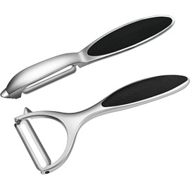 U Chef Pelador de verduras en Forma de Y e I, Pelador de Papas de Acero Inoxidable para Cocina con hoja afilada y Pelador ergonómico Antideslizante para manzana, zanahoria, verduras (Set de 2)
