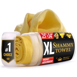Premium XL Shammy Towel for Car - (34”x25”) - Super Absorbent Chamois Cloth - Spots and Scratch-Free - Reusable Car Drying Towels