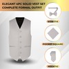 Oliver George 4pc Men's Solid Formal Suit Waistcoat Tuxedo Dress