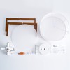 VILUXY Semi-Flush Mount Ceiling Light Fixture with Wood and Off-White