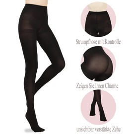 WAJIAFAR 3 Pairs Semi Opaque Tights, 43D Control Top Microfiber Leggings for women