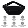 PUKAUT Riñonera Canguera Deportiva Premium De Viaje Negro