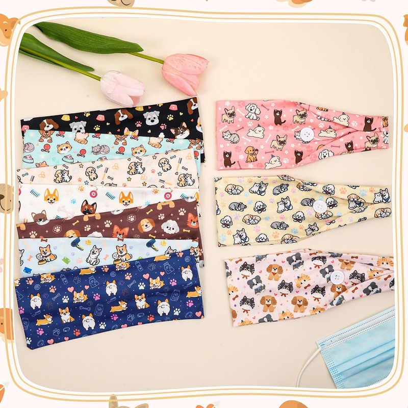 JATEBI 10 Pcs Nurse Headbands for Women, Non Slip Pet