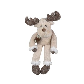 Enesco Kalidou Holiday Moose with Scarf and Long Legs Plush Stuffed Animal, 16 Inch, Brown