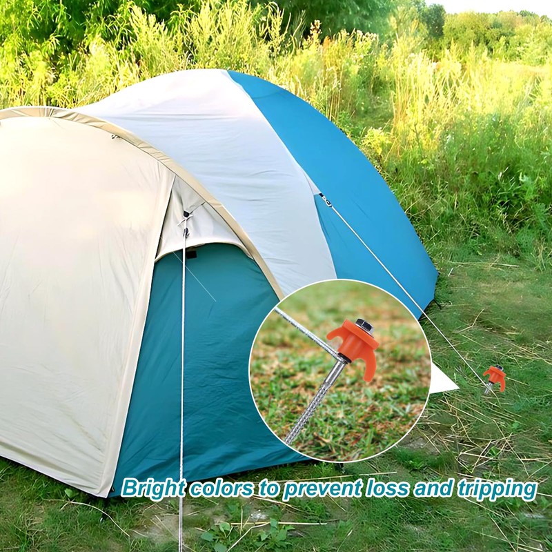 MIGUBIGU 12x Schraubheringe Zelt-Heringe aus Stahl, Camping Zeltheringe mit Gewinde