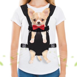Pet Carrier Backpack, Hands-Free Adjustable Dog Front Carrier Legs Out & Easy-Fit Dog Backpack Carrier for Hiking Camping Traveling Cycling for Small Dogs and Rabbits (Small, Black)