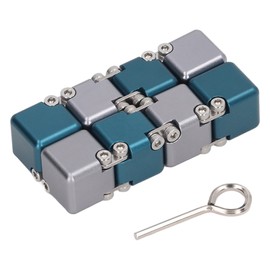 Stress Anxiety Relief Toy Adults Hand Held Puzzle Sensory Finger Flip Blocks Toy for ADD ADHD Blue Gray
