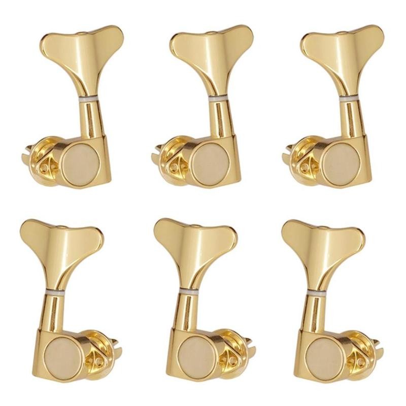 6 Pieces Gold Bass Closed Tuning Pegs Machine Heads for