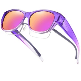 TIGA VINTA Polarized Fit Over Glasses Sunglasses for Women UV Protection Trendy Oval Wrap Around Goggles Shades Eyewear