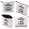 BDPWSS Ferret Makeup Bag Funny Ferret Lover Gift for Women