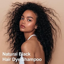 Tinte para El Cabello Con Aceite de Argán Negro - 16.9 Fl Oz, Champú de Color Semipermanente 3 En 1, Fácil de Usar (Negro)