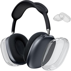 MOLOPPO Funda transparente negra para AirPods Max 21 (202620242020) (USB-CLightning), funda protectora de TPU suave, accesorios de piel de colores