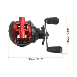 PATIKIL Baitcasting Fishing Reel, 12 Speed Magnetic Braking System with 18+1BB Ball Bearings, 8.1:1 Gear Ratio Right-Handed Fishing Reels for Fishing Saltwater Freshwater, Red, Black