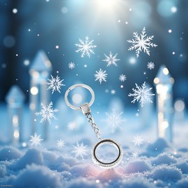 Wentoenapp Silver Crystal Round Floating Glass Locket Memory Keyring Charm Comfortable and Environmentally Necklaces, Car Keychain, Women's Lockets, Lockets