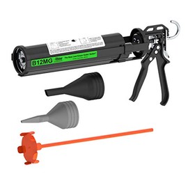 Albion Engineering B12MG B-Line Manual Mortar and Grout Gun for Pointing Brick & Stone Veneer, Includes Loading Barrel, Mortar & Grout Nozzles, and Mixer, 30 oz (1 Quart), 12:1 Drive