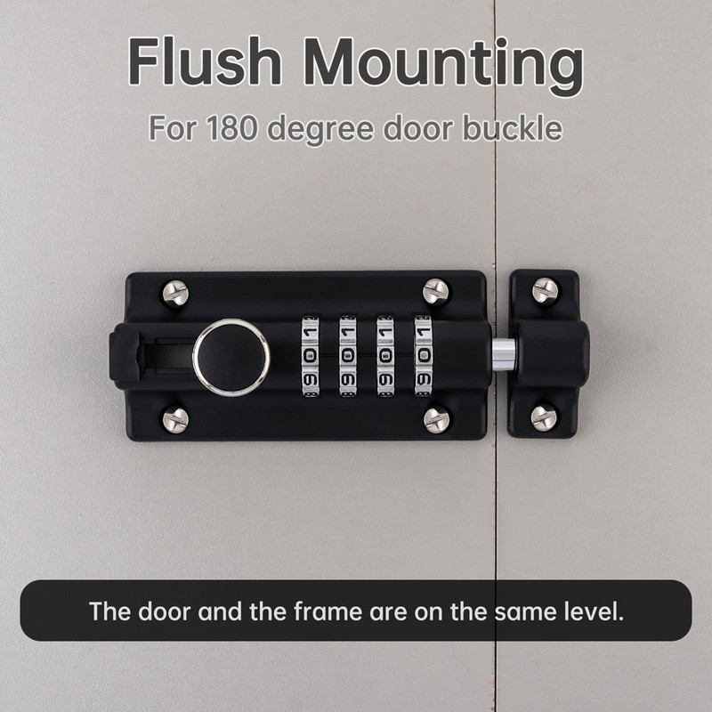 HOJLKLD Combination Locking Bolt, 4 Digit Combination Door Security Slide