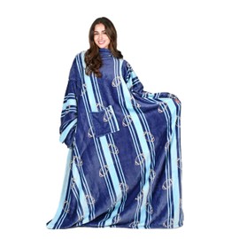 Tirrinia Fleece Wearable Blanket With Sleeves, Full Body Throw Reading Wrap TV Blankets, Bed Sofa and Couch, snuggle Gift for Adult Women Men Mom Grandma