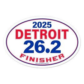 Charmed Running Brand Detroit Marathon 26.2 Finisher Car Magnet with Custom Year Option