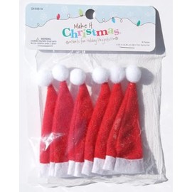 Lunch Money Mini Craft Santa Gnome Hats - 6 Count Mini Hats for Stocking Stuffers and Christmas Craft Projects