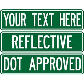 Custom street sign .080 thick 2-sided REFLECTIVE GREEN road sign DOT APPROVED