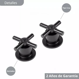Manerales Para Regadera Tipo Cruceta Con Chapeton, Negro Mate, llaves de agua para regadera