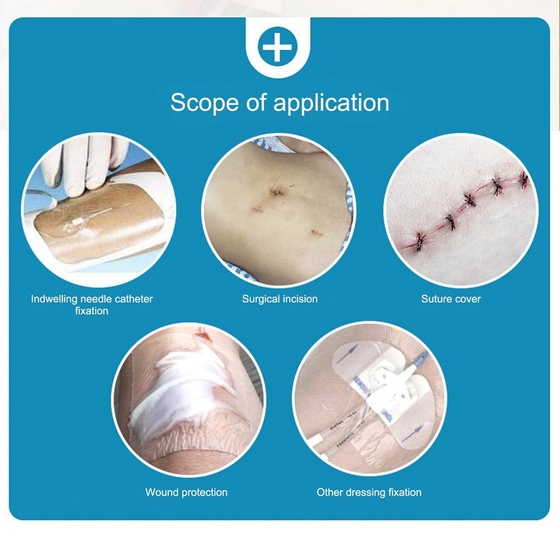 50pcs 3.9 X 4.7in Transparent Film Dressing Wound Bandage Adhesive